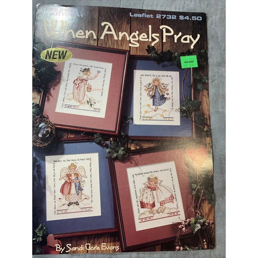 LEISURE ARTS CROSS STITCH PATTERNS WHEN ANGELS PRAY 4 DESIGNS #2732